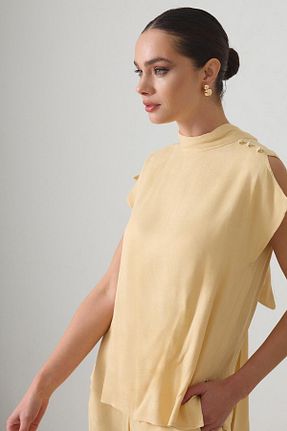 تیشرت زرد زنانه رگولار Setre - کد 895610015