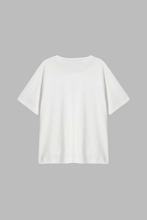 تیشرت سفید زنانه Relaxed Sekizbiraltı - کد 900118220