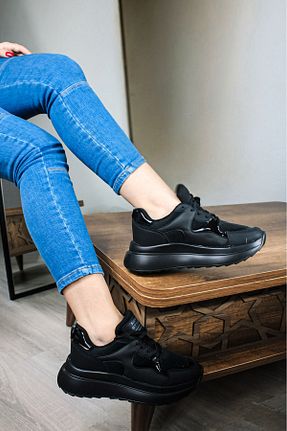 کفش اسنیکر مشکی زنانه بند دار Afşin - کد 865163574