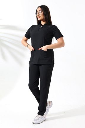 ست بالاتنه و پائین تنه مشکی زنانه بافتنی Esen Forma - کد 901043251