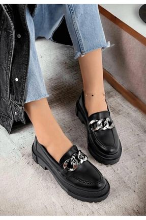کفش لوفر مشکی زنانه چرم مصنوعی MODA27 - کد 901446271