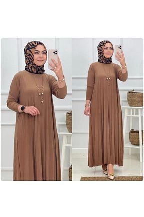 لباس حجاب قهوه ای زنانه Relaxed NİSUM MODA - کد 890742045