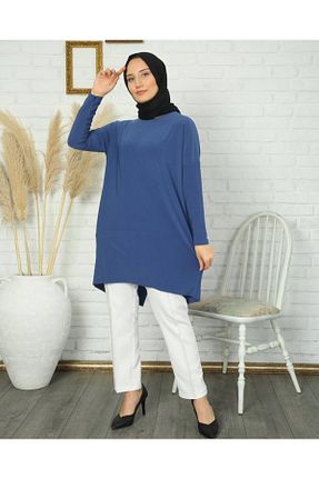 تونیک حجاب سرمه ای زنانه مخلوط ویسکون NİSUM MODA - کد 890953660