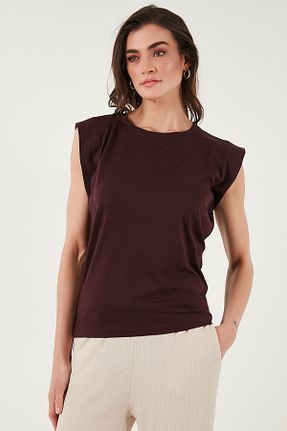 تیشرت زرشکی زنانه رگولار Lela - کد 900163071