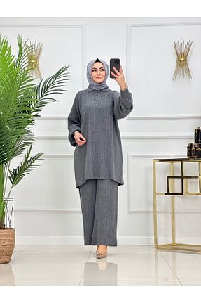 ست بالاتنه و پائین تنه حجاب طوسی زنانه Relaxed NİSUM MODA - کد 891787350