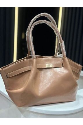 کیف دوشی بژ زنانه چرم مصنوعی Çanta Trend - کد 900180632