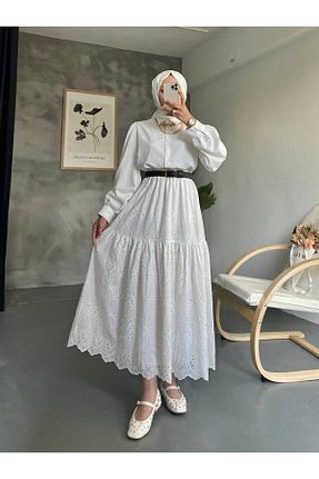 دامن سفید زنانه پنبه ای nizzell - کد 898163780