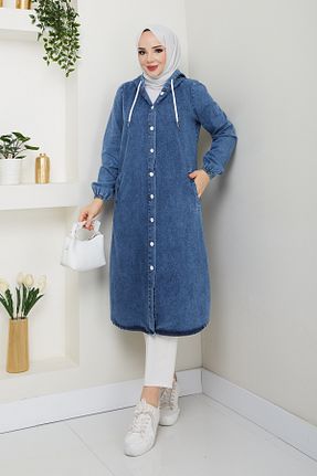 کلاه و ابایا آبی زنانه جین Pamuk Butik - کد 900244145