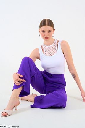 بلوز سفید زنانه ساده CADDELAMODA - کد 900249116