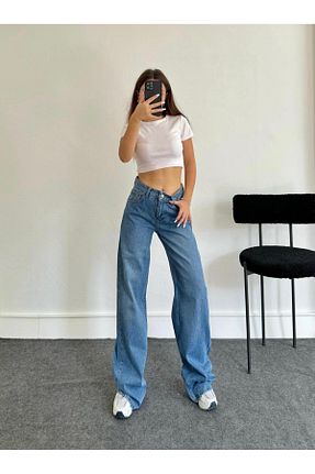 شلوار جین آبی زنانه پاچه ساده Butik - کد 900269531