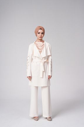 ست بالاتنه و پائین تنه سفید زنانه پلی استر Ambargo - کد 900266079