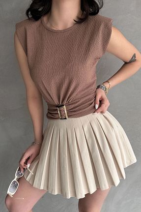 بلوز بژ زنانه ساده bacc - کد 900273444