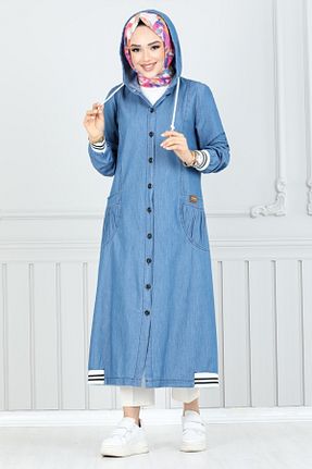 کلاه و ابایا آبی زنانه پنبه پلی استر ModaMerve - کد 900411480