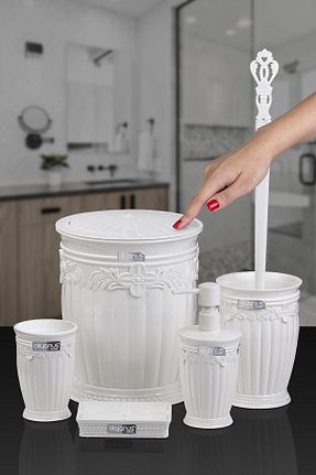 ست حمام سفید پلاستیک Okyanus Home - کد 94106044
