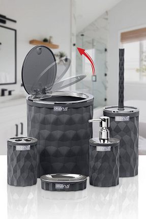 ست حمام طوسی پلاستیک Okyanus Home - کد 355296981