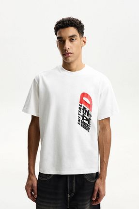 تیشرت سفید مردانه Relaxed Bershka - کد 900415763