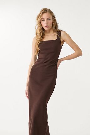 لباس قهوه ای زنانه بافت Stradivarius - کد 900298477