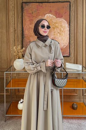 لباس حجاب بژ زنانه رگولار Ahel Tasarım - کد 901525490