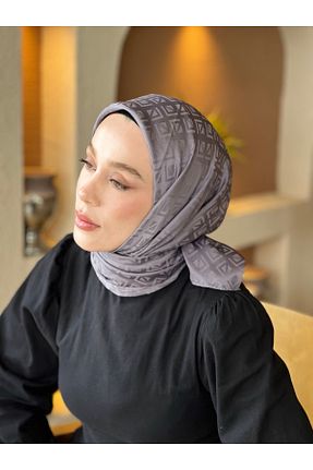 روسری طوسی پنبه ای Modakaşmir - کد 900344317