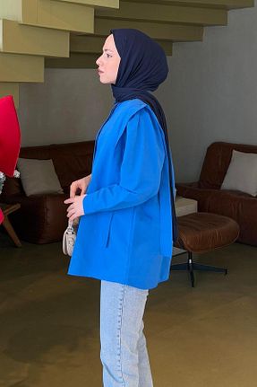 پیراهن حجاب سرمه ای زنانه اورسایز lamelif - کد 900336608