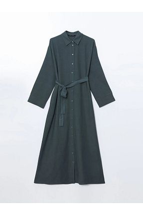 لباس سبز زنانه مخلوط کتان LC Waikiki - کد 900379143