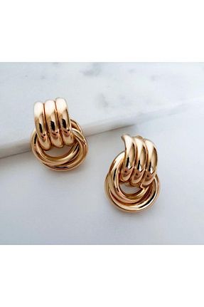 گوشواره استیل (فولاد) طلائی زنانه استیل (فولاد) VenüsDesign - کد 797184181