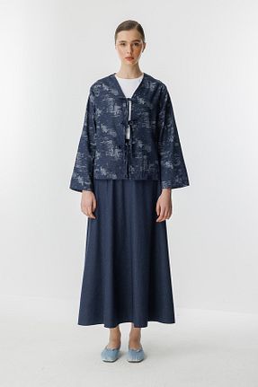 ست بالاتنه و پائین تنه سرمه ای زنانه بافتنی Hooopstore - کد 900382515
