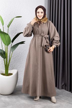 کاپشن حجاب قهوه ای زنانه سایز بزرگ Genel Markalar - کد 901759917