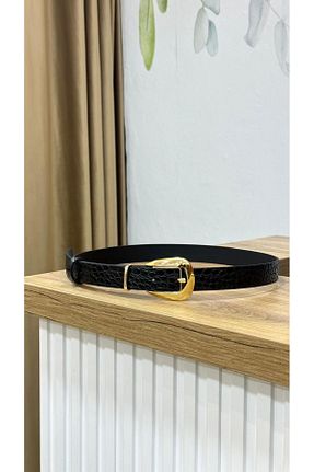 کمربند مشکی زنانه چرم مصنوعی MUJGANERDOGANDESIGN - کد 900365663