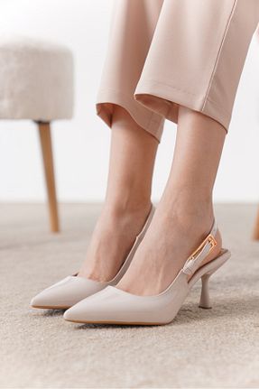 کفش استایلیتو بژ پاشنه نازک öz se shoes - کد 901763542