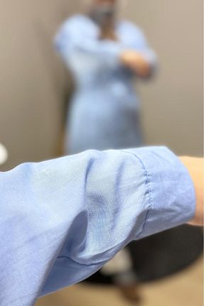 پیراهن حجاب آبی زنانه Relaxed HİFADEN - کد 898805300