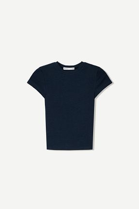 تیشرت آبی زنانه رگولار Bershka - کد 900414159