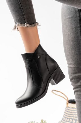 بوت / نیم بوت مشکی زنانه چرم خالص Dericalle shoes - کد 869799974