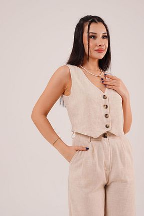 ست بالاتنه و پائین تنه بژ زنانه بافتنی Hipo Trend - کد 900412592