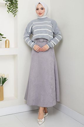 پلیور حجاب طوسی زنانه رگولار hafsamina - کد 917969705
