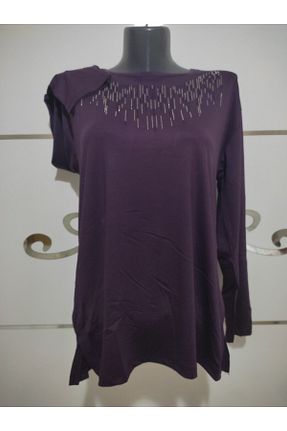 بلوز بنفش زنانه طرح دار TOKSOY - کد 900445522
