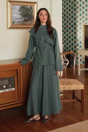 ست بالاتنه و پائین تنه طوسی زنانه بافتنی Hooopstore - کد 900551950