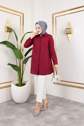 پیراهن حجاب زرشکی زنانه Boyfriend Eliva - کد 900422592