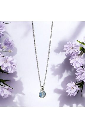 گردنبند جواهر طوسی زنانه روکش نقره Mesan Accessory - کد 900445036