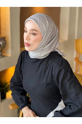 روسری طوسی پنبه ای Modakaşmir - کد 900489521