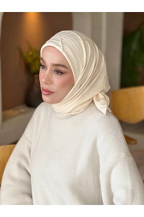 روسری بژ پنبه ای Modakaşmir - کد 900490072