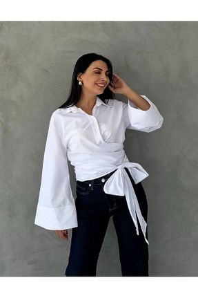 پیراهن سفید زنانه گشاد nura - کد 900491331