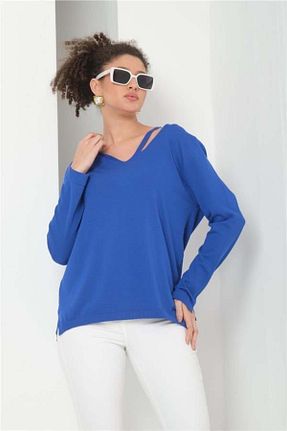 بلوز سرمه ای زنانه Saç Örgü Moda Days - کد 900497909