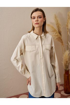 پیراهن حجاب بژ زنانه رگولار KYR - کد 900518290