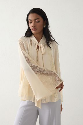 بلوز زرد زنانه طرح دار Setre - کد 901844571