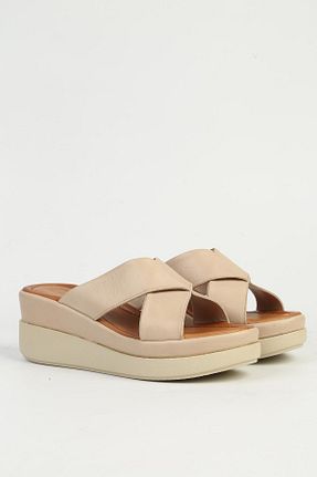 دمپائی بژ زنانه پاشنه تخت Pierre Cardin - کد 900532887