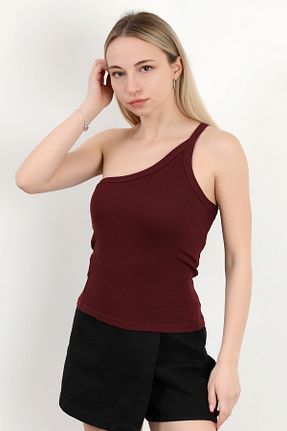 بلوز زرشکی زنانه بافت دار GİYSA - کد 900600728