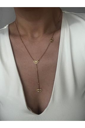 گردنبند استیل ( فولاد ) زرد استیل (فولاد) Hoop jewelery - کد 900600995