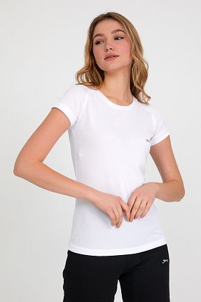 تیشرت سفید زنانه رگولار Slazenger - کد 240106568