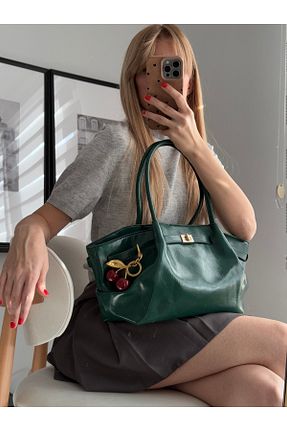 کیف دوشی سبز زنانه چرم مصنوعی NBİBAGS - کد 900570708